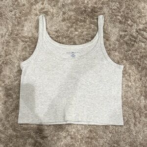 Brandy Melville Gray Ribbed Tank Top